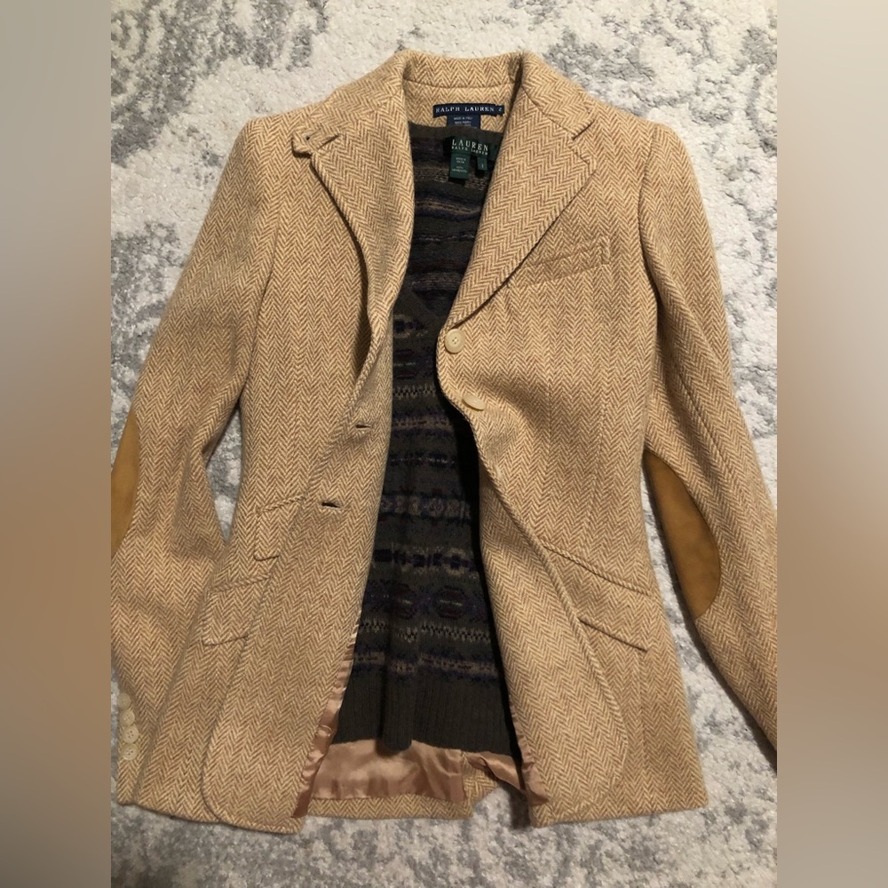 Ralph lauren tweed blazer & knit vest set